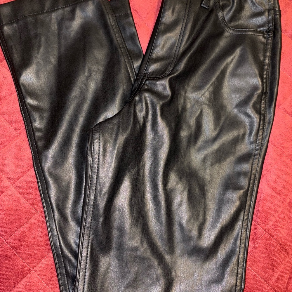Hollister Shiny Black Leather Pants
